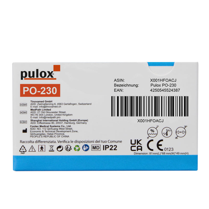 Pulox PO-230 in green, pulse oximeter for children, with adhesive pattern, measurement of oxygen saturation and heart rate - NewNest Australia