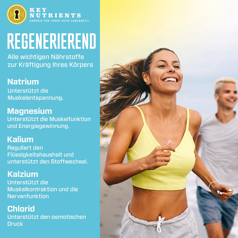 Key Nutrients Electrolytes - Lemonade - 90 servings - Electrolyte powder without sugar - Keto electrolyte sport: gluten-free without sugar - Addition: magnesium, potassium - Electrolyte powder lemon flavor 90 servings (pack of 1) - NewNest Australia