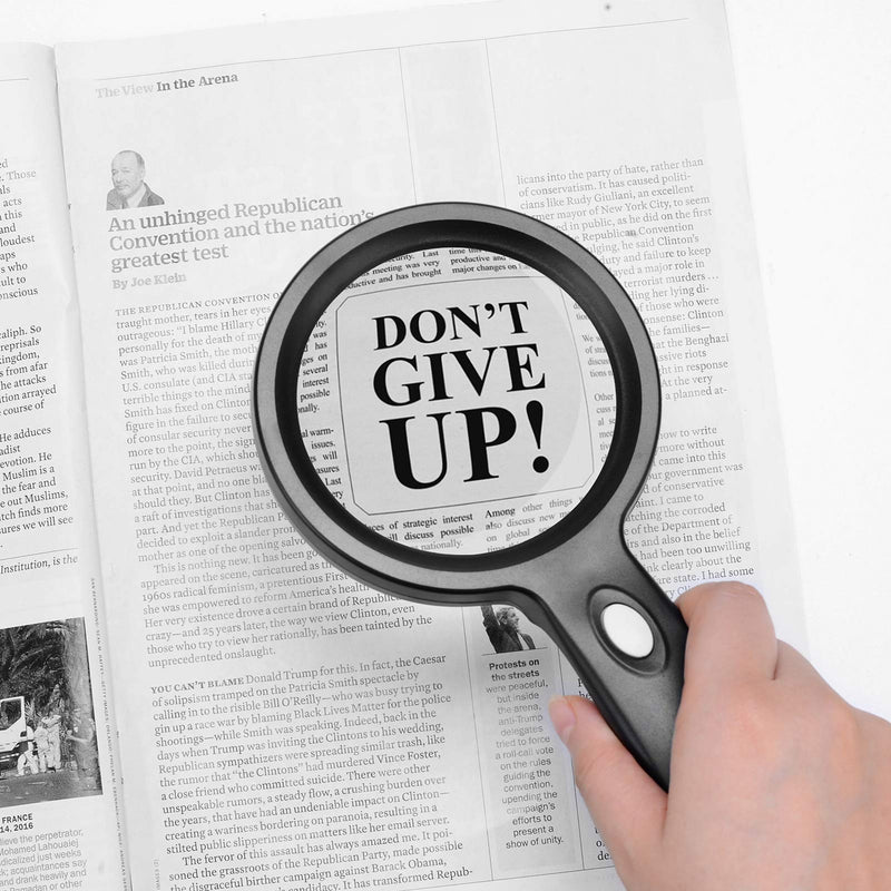 Magnifying Glass with Light, Kaome 10X Magnified Glass Dimmable LED Lighted Magnifying Glass for Reading, Handheld Magnifier for Exploring, Jewelry, Hobbies & Crafts Black - NewNest Australia