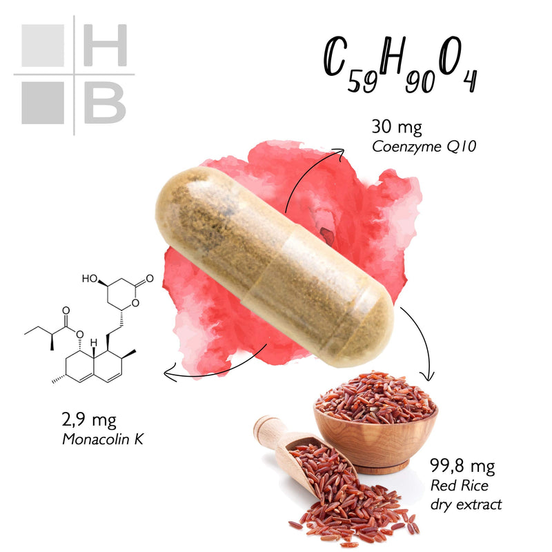 RED RICE and COENZYME Q10 120 capsules | fermented red rice | with VITAMIN Q | Italian product - NewNest Australia