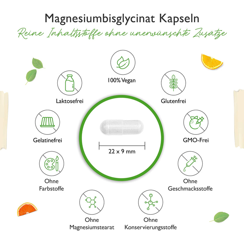 Magnesium bisglycinate - 240 capsules - Premium: Chelated magnesium - 155 mg elemental magnesium per capsule - Laboratory tested - Vegan - High dosage 240 pieces (pack of 1) - NewNest Australia