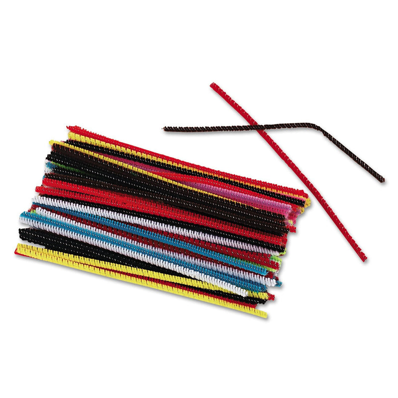 Chenille Kraft Regular Stems, 6 x 4 mm, Metal Wire, Polyester, Assorted, 100/Pack (CKC710001) - NewNest Australia