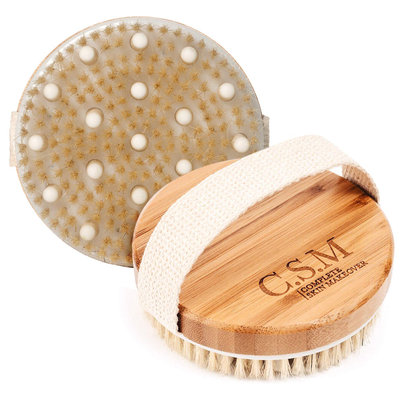 CSM Dry Body Brush For Beautiful Skin - Solid Wood Frame & Boar Hair Exfoliating Brush To Exfoliate & Soften Skin, Improve Circulation, Stop Ingrown Hairs, Reduce Acne and Cellulite - NewNest Australia