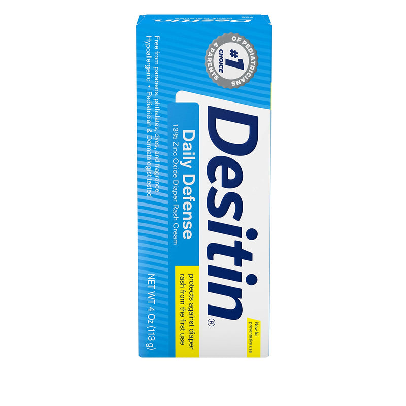 Desitin Daily Defense Baby Diaper Rash Cream with Zinc Oxide to Treat, Relieve & Prevent diaper rash, Hypoallergenic, Dye-, Phthalate- & Paraben-Free, 4 oz - NewNest Australia