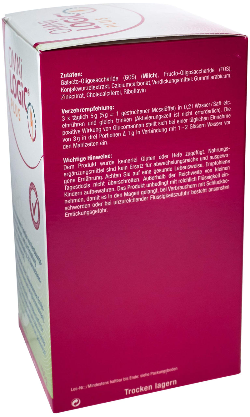 OMNi LOGiC PLUS, 90 servings (450g), fiber, with glucomannan, powder, vegetarian, gluten-free - NewNest Australia