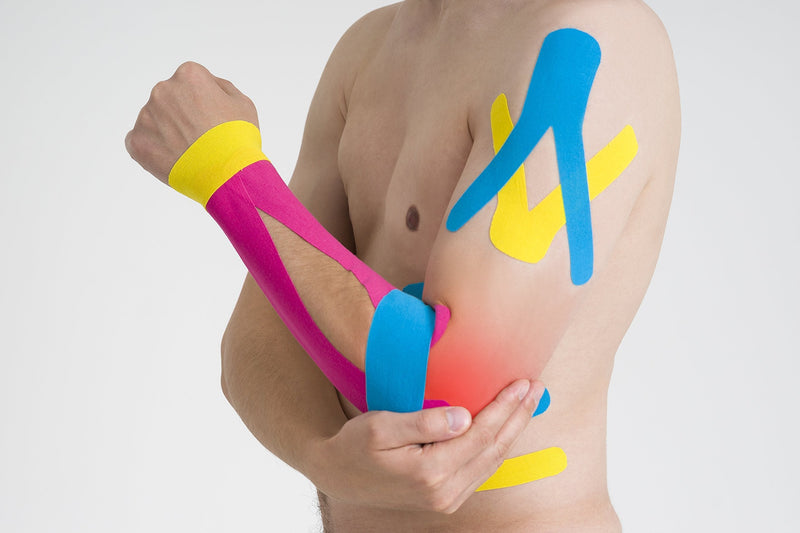 Kinesiology Tape Precut - K Taping Strips - Cintas Kinesiologicas for Pain Relief, Muscle Support & Injury Recovery, Waterproof, Breathable, Latex Free, 2 Inch x 16.5 feet (3 Rolls Pack) Beige,black,blue - NewNest Australia