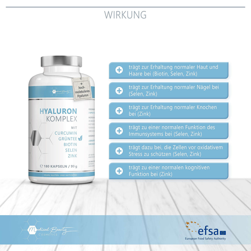 The Test Winner 2023: 180 Hyaluronic Acid Capsules High Dose - 600 Mg With Zinc, Curcumin And Green Tea Extract - Hyaluronic Capsules High Dose With Biotin, Selenium For Beautiful Skin, Hair, Bones, - NewNest Australia