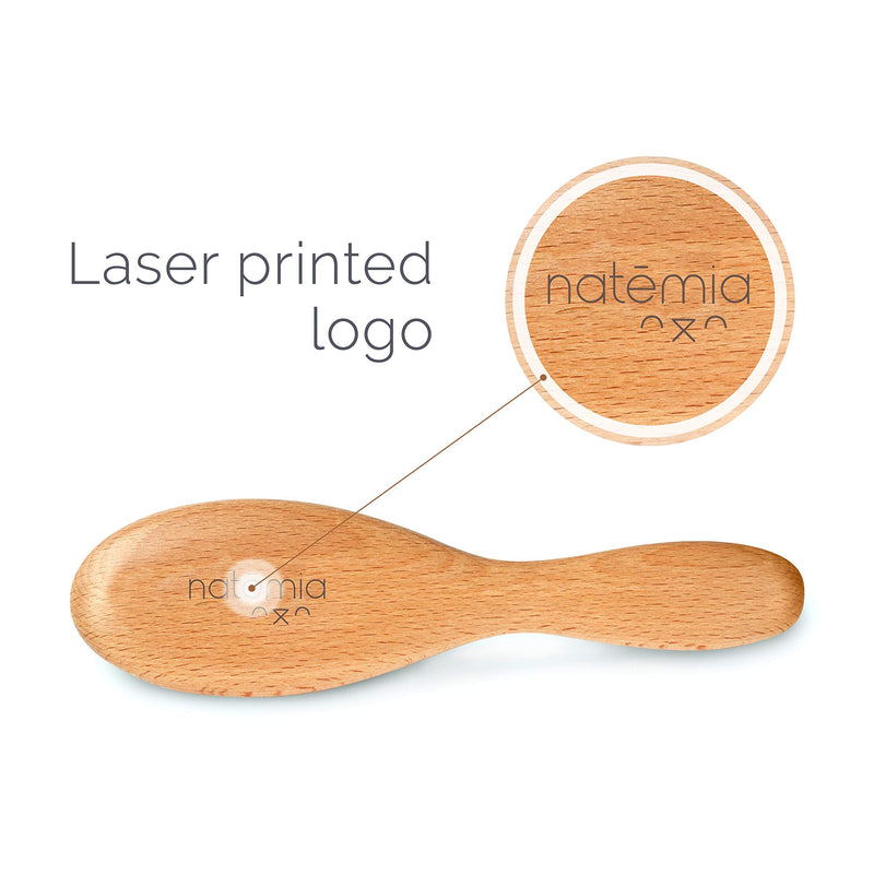 Natemia Quality Wooden Baby Hair Brush for Newborns & Toddlers | Natural Soft Goat Bristles | Ideal for Cradle Cap | Perfect Baby Registry Gift - NewNest Australia