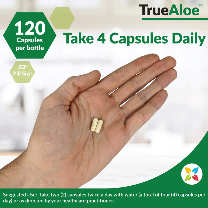 True-Aloe 40,000mg Gel Equivalent Per Capsule – Made with Organic Aloe Vera (120 Capsules) 1 - NewNest Australia