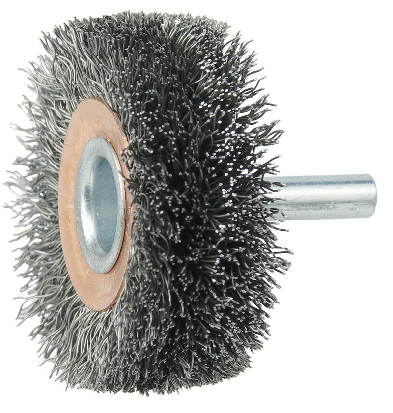 Weiler 17619 2" Wide Face Stem-Mounted Crimped Wire Wheel, .0118" Steel Fill, 1/4" Stem, Made in the USA - NewNest Australia