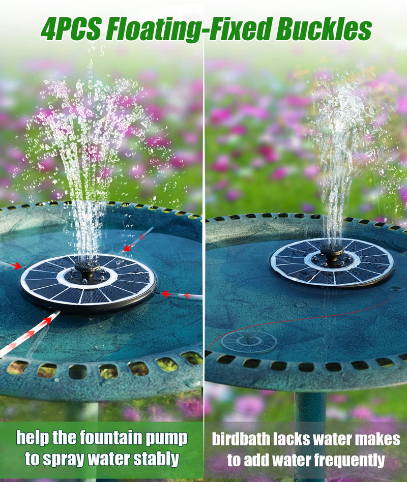 SZMP Solar Fountain Upgraded 100% Glass Panel, 3.5W Solar Powered Fountain Pump with 7 Nozzle & 4 Fixer, Solar Bird Bath Fountain with Battery for Garden, Pond, Pool, Fish Tank, Outdoor (Colorful) Colorful Led Lights - NewNest Australia
