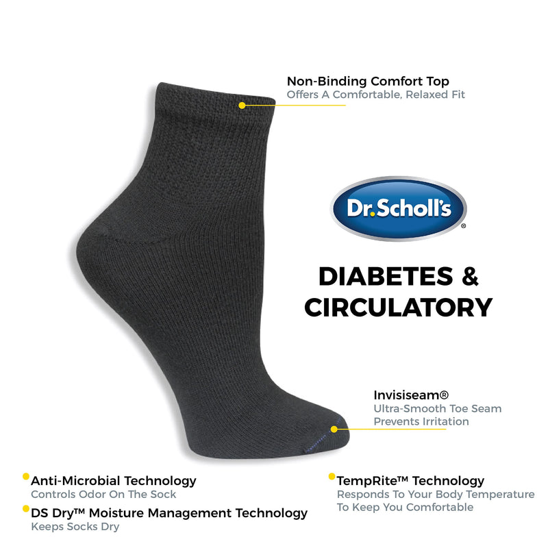 Dr. Scholl's womens Diabetes & Circulatory (4pk) One Size Black - NewNest Australia