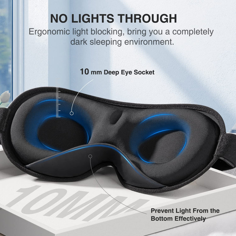 Umisleep Sleep Mask, Women Men 2022 3D Weighted Eye Mask Blocking Lights Sleeping Mask, Relieve Stress, Headache Eye Cover Adjustable Strap,120g Blindfold for Travel/Nap/All Night Sleeping - NewNest Australia