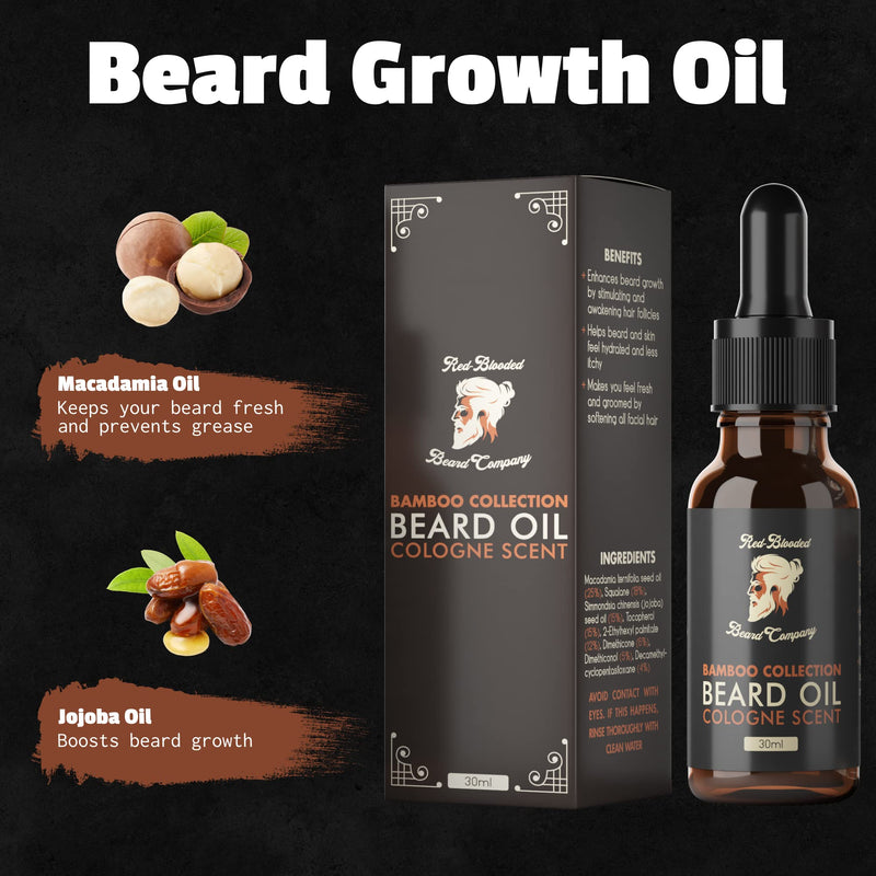 Red-Blooded Cologne Scented Beard Oil for Men - And helps your beard and skin look, feel and smell irresistible - Vegan - NewNest Australia