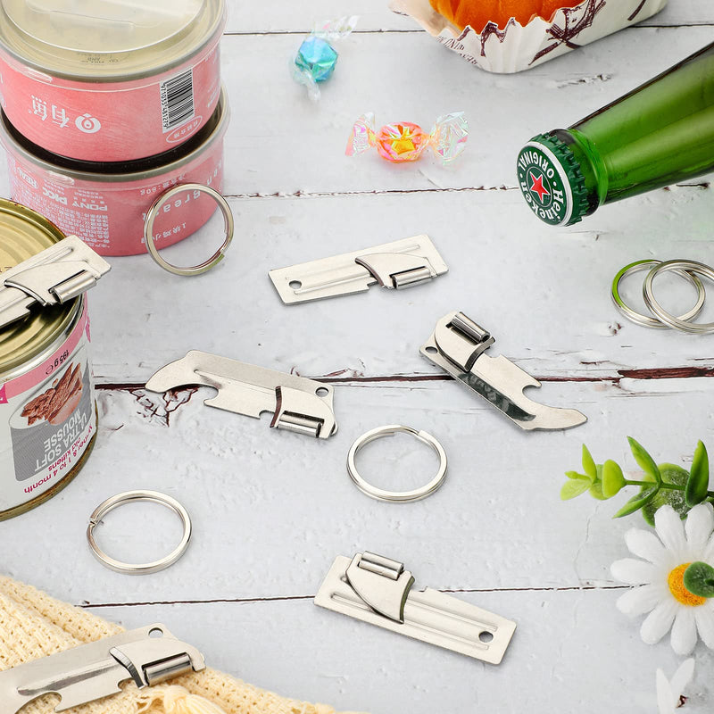 12 Pieces Military Style Can Openers in 2 Styles and 12 Pieces Key Rings Stainless Steel Camping Can Opener Military Can Openers Portable Can Opener for Travel, Camping - NewNest Australia