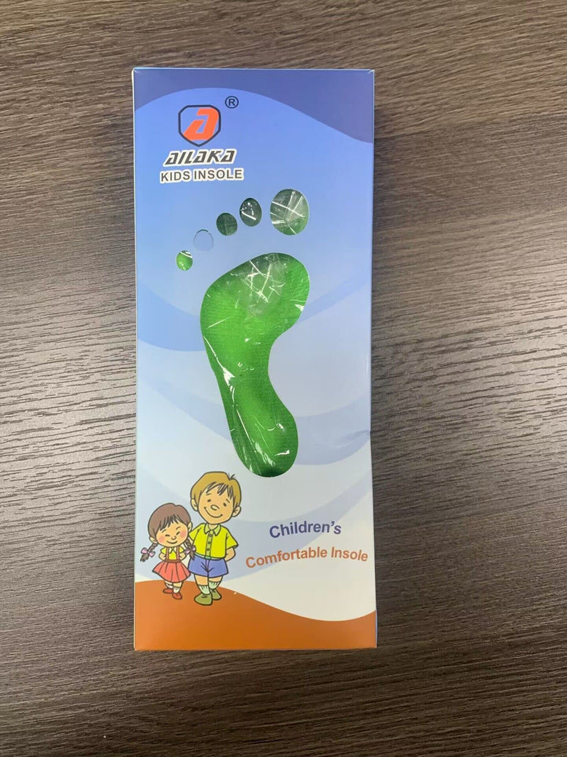 Ailaka Kids Orthotic Athletic Elastic Shock Absorbing Insoles, Comfortable Arch Support Gel Cushion Sports Inserts for Children, Green, Junior UK 1.5-3.5 / EU 33-37 1.5/3.5 UK - NewNest Australia