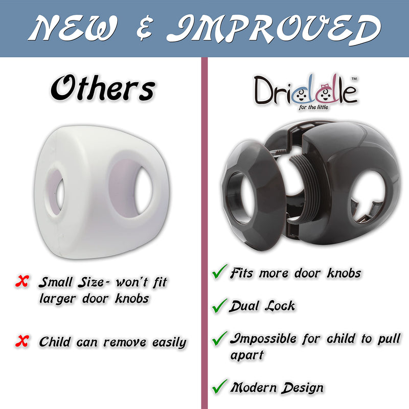 Bronze - Door knob Baby Safety Cover - 5 Pack - Deter Little Kids from Opening Doors with A Child Proof Door Handle Lock - Diddle - NewNest Australia
