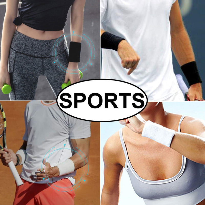 Yuyeran 3 Pairs Men Women Sports Wrist Sweatband Yoga Tennis Squash Badminton Gym Basketball Wristband Wrist Brace Support - NewNest Australia
