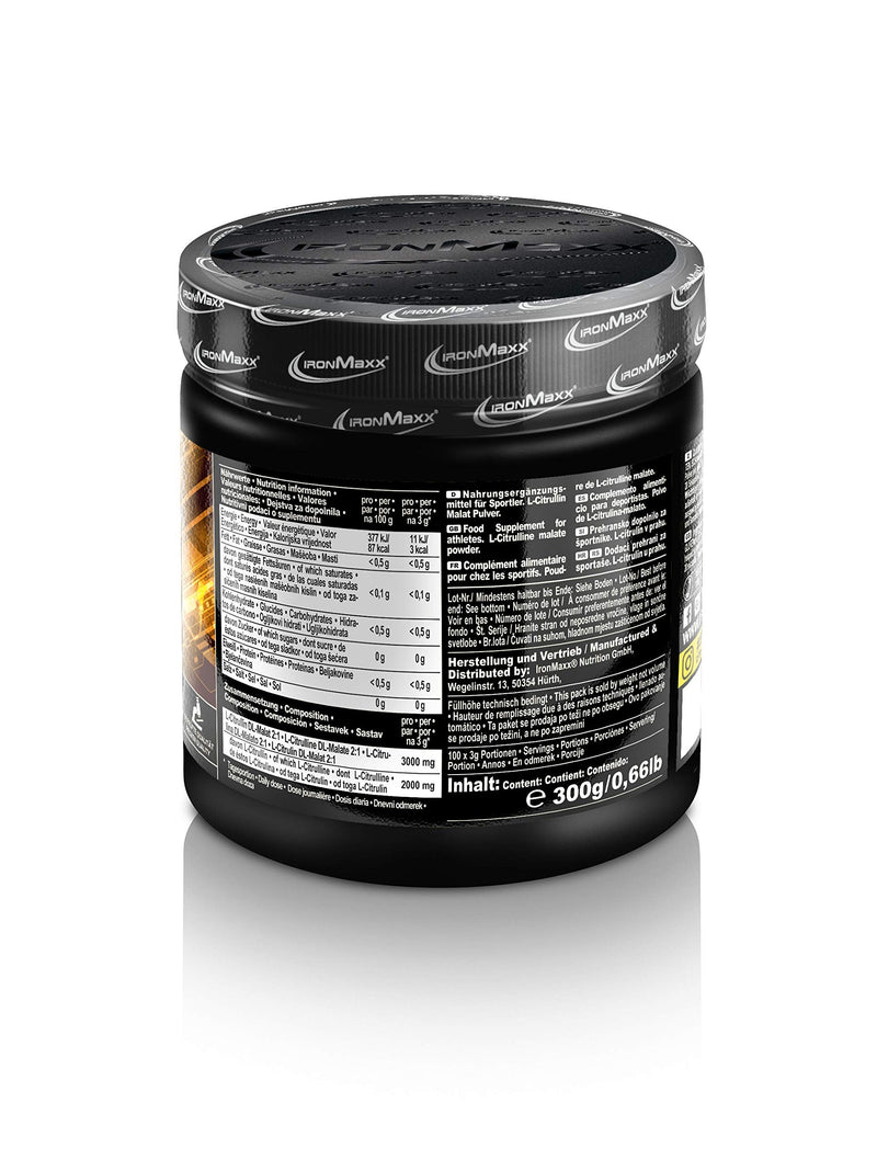 IronMaxx Citrulline Malate 2:1 Ultra Strong Powder, 300 g (Pack of 1) - NewNest Australia