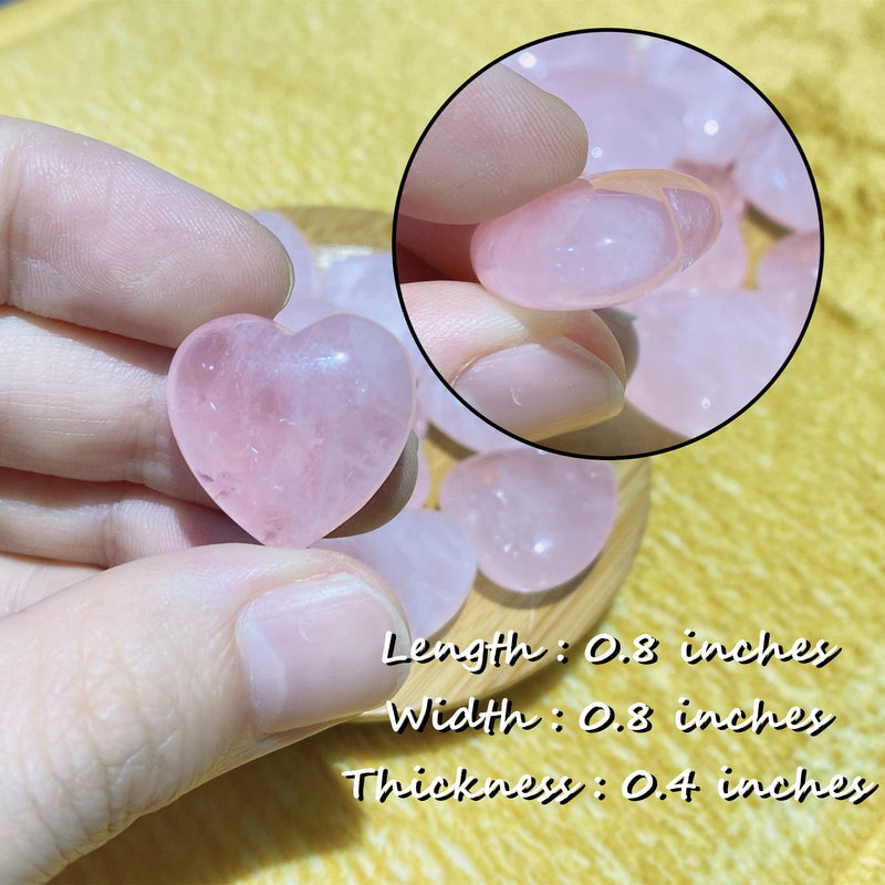 10 PCS Rose Quartz Crystals Heart Polished Healing Stones Bulk Wholesale Palm Natural Love Heart Shaped Gemstones Set Reiki Energy Balancing Meditation 1 Rose Quartz - 10pcs - NewNest Australia