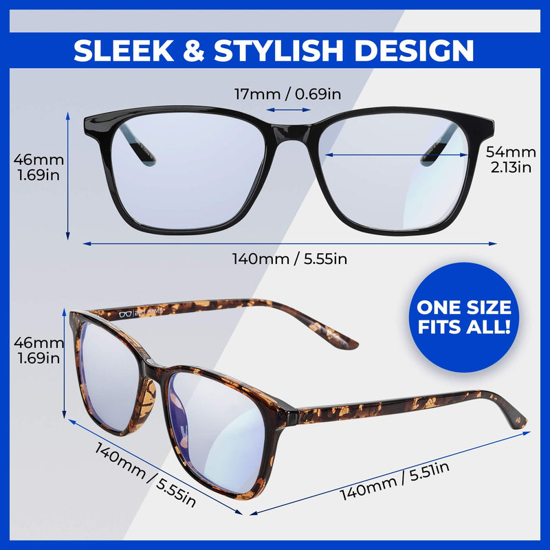 BLU ARMA® Blue Light Glasses for Men & Women with Glasses case – Reading Glasses - Gaming Glasses to Prevent Migraine, Eye Strain, and Improve Sleep – UV 400 Protection - CE & FDA Certified Black Panther - NewNest Australia