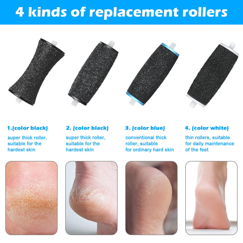 Jorest 10Pcs Replacement Rollers Compatible with Scholl Velvet Smooth, 2 Shapes & 3 Types of Roughness Foot File Refill Rollers for Electric Foot File, Pedicure Hard Skin Remover - NewNest Australia