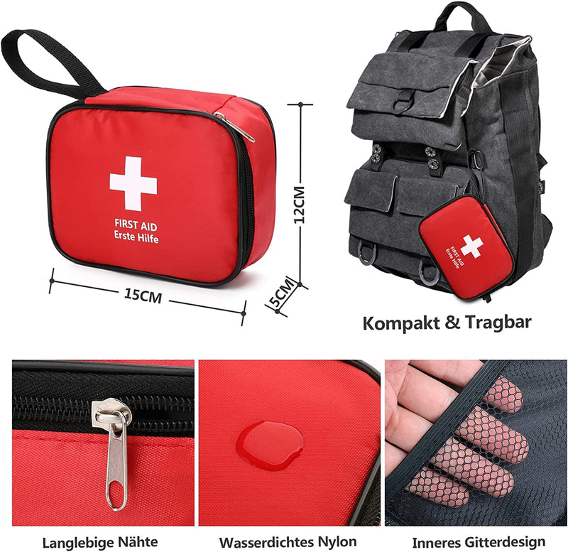 Honyao First Aid Kit, Mini Travel Pharmacy 90 Pieces, Emergency Bag, Emergency Set, Small For Outdoor, Car, Bicycle, Home, Motorcycle, Workplace, Hiking, Camping, Emergency - NewNest Australia