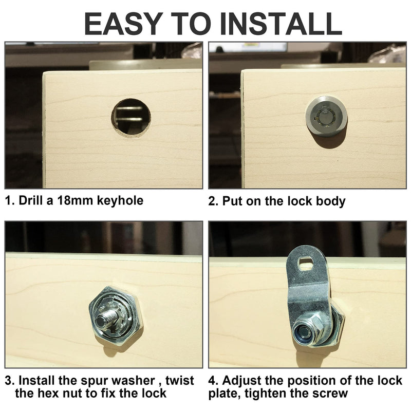 3 Pack Upgraded Cam Lock RV Storage Locks, Keyed Alike 1-1/8 Inch Cabinet Locks for RV Storage Door Tool Box Drawers, Secure Door Files and Drawers Locks, Zinc Alloy 3 Pack 1-1/8 Inch - NewNest Australia