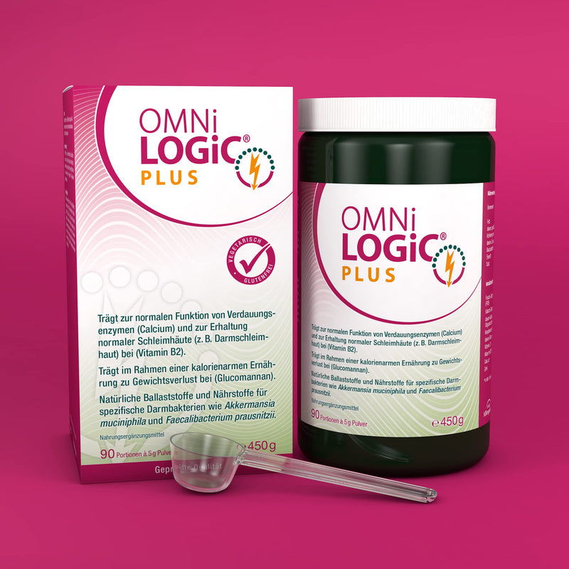 OMNi LOGiC PLUS, 90 servings (450g), fiber, with glucomannan, powder, vegetarian, gluten-free - NewNest Australia