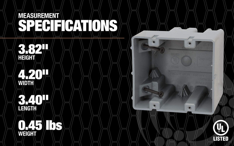 Madison Electric Products MSB2G Two Gang Device Box with Depth Adjustable, Heavy Duty 42lb, Gray - NewNest Australia