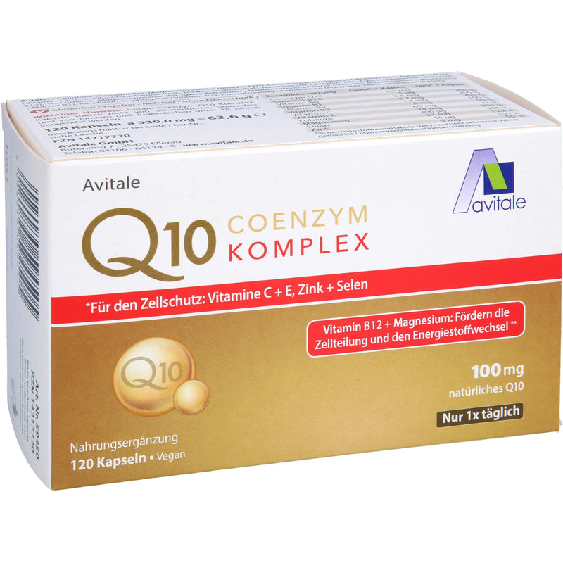 Avitale Coenzyme Q10 complex capsules with 100mg, purely plant-based coenzyme Q10, vitamin C, 120 capsules - NewNest Australia