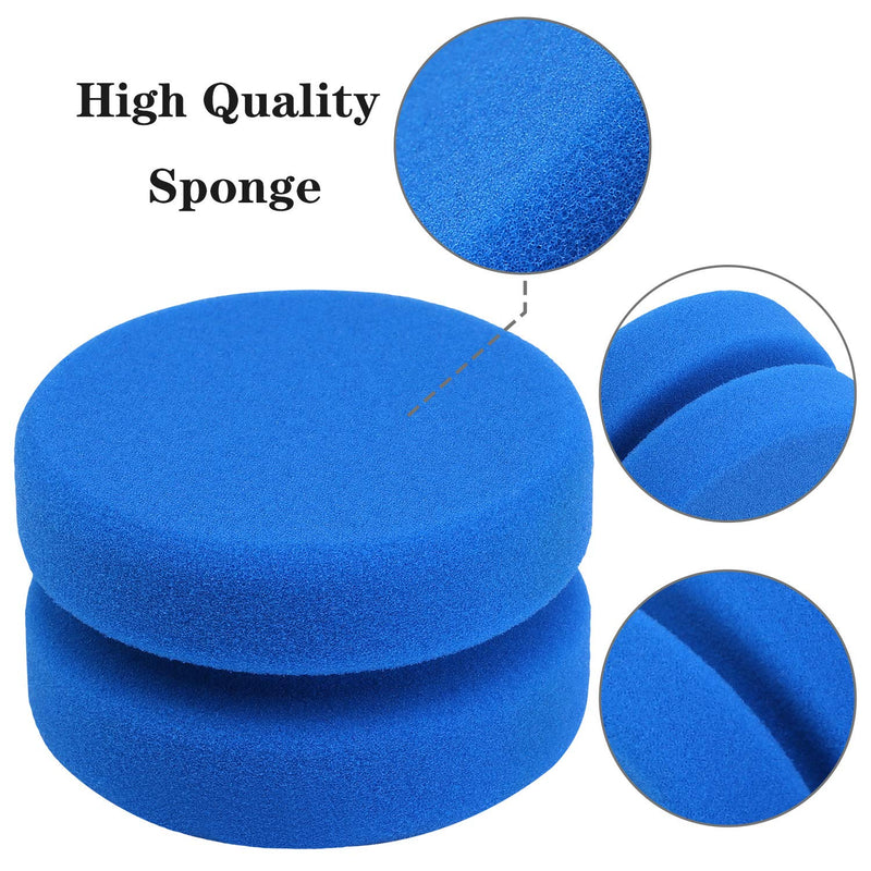 Aodaer 6 Pack Sponge Applicator Paint Sponge Applicator Blue Paint Detail Sponge Used for Art Crafts or Car Waxing with Mesh Hanging Storage Bag, Blue Round 3.1 Inches - NewNest Australia