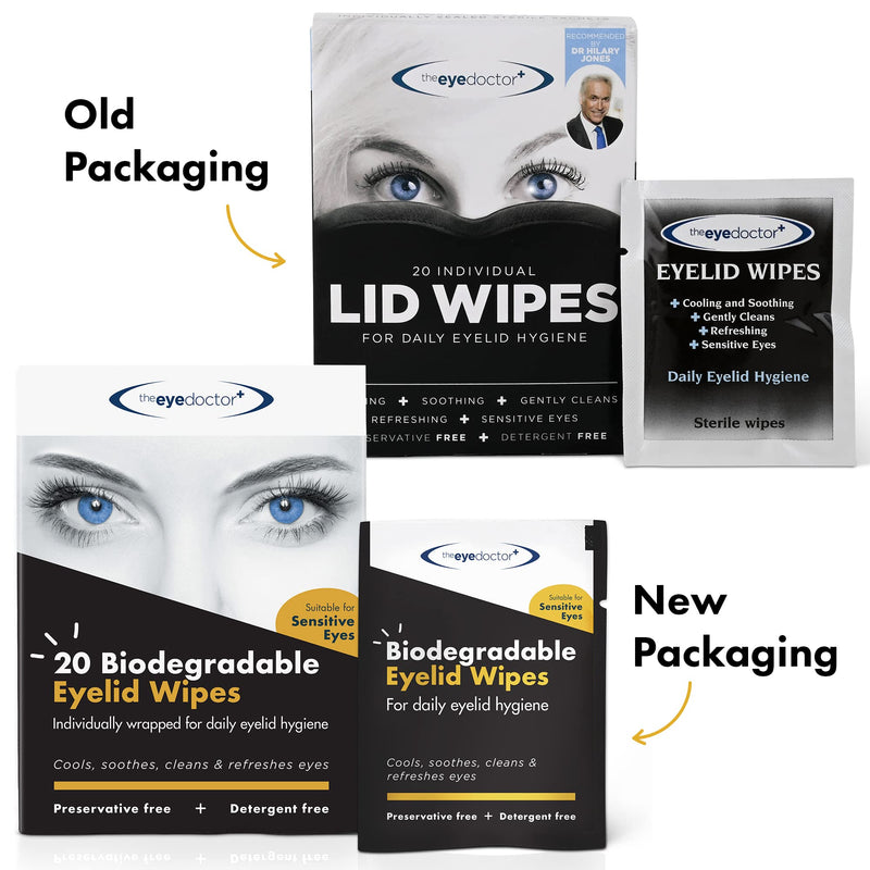 The Eye Doctor Eyelid Wipes - 40 X Disposable Eyelid Wipes - Suitable For Sensitive Eyes, Dry Eyes, Blepharitis And Mgd - Eyelid Wipes Without Detergents Or Preservatives - NewNest Australia