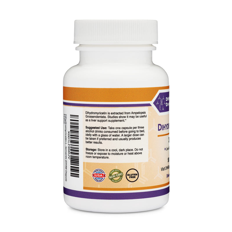 Dihydromyricetin (DHM) 50 Capsules, 300mg, Liver Support Supplement (Third Party Tested) Manufactured in The USA by Double Wood Supplements (DHM Depot) - NewNest Australia