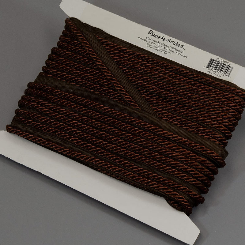Trims by the Yard Ebony 1/8" Twisted Lip Cord Chocolate | (10 Yard Cut) Trim - NewNest Australia