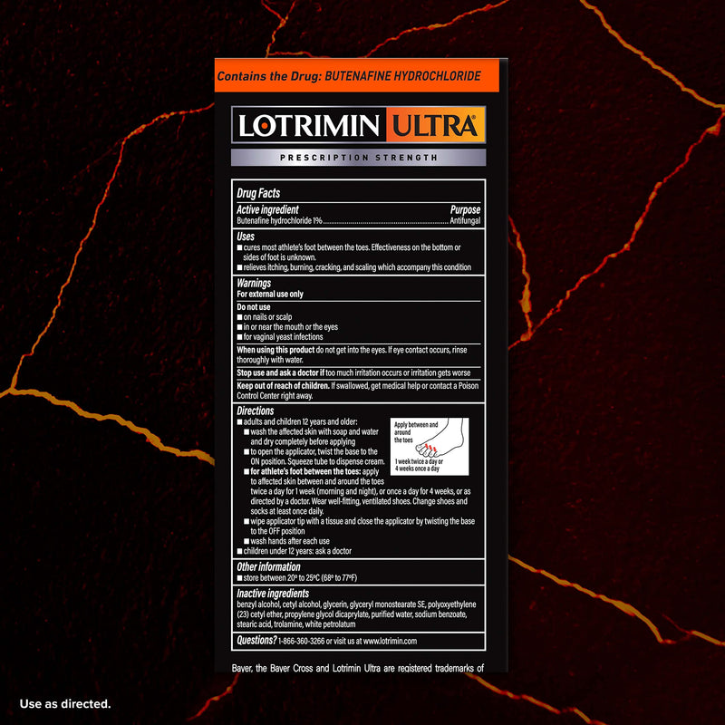 Lotrimin Ultra with New No Touch Applicator, a 1 Week Athlete's Foot Treatment Cream. Prescription Strength Butenafine Hydrochloride 1%, Cures Most Athlete’s Foot Between Toes, 0.7 Ounce (20 Grams) - NewNest Australia