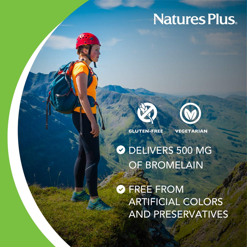 NaturesPlus Bromelain - 500 mg - Natural Proteolytic Enzyme Supplement, Anti-Inflammatory - 60 Vegetarian Tablets (60 Servings) 60 Tablets - NewNest Australia