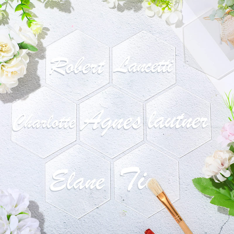 80 Pcs Clear Acrylic Place Cards Hexagon Blank Plates Acrylic Hexagon Tiles Blank Acrylic Name Plate Acrylic Seating Chart Escort Cards Plastic Card Sign for Wedding DIY Table Setting Dinner Party - NewNest Australia