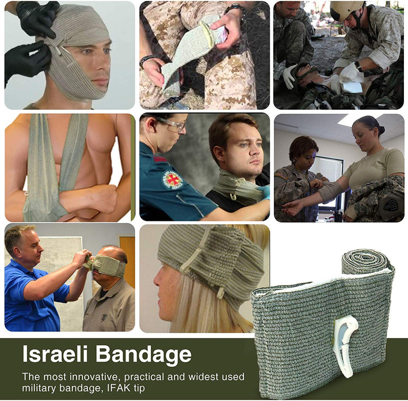 RISEN Israeli Bandage Vacuum Sterile Compression Bandages for First Aid Emergency Battle Wound Dressing Self-Rescue (4 Inch-1 Pack) 4 Inch-1 Pack - NewNest Australia