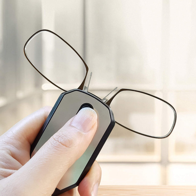 ThinOptics Keychain Case + Rectangular Reading Glasses Black 1 x - NewNest Australia