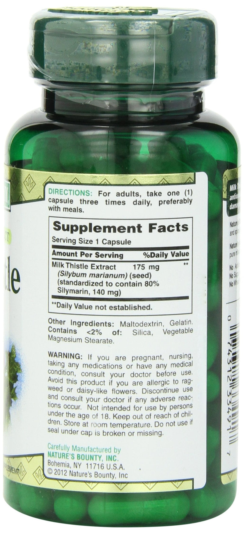 Milk Thistle by Nature's Bounty, Herbal Health Supplement, Supports Liver Health, 175mg, 100 Softgels - NewNest Australia