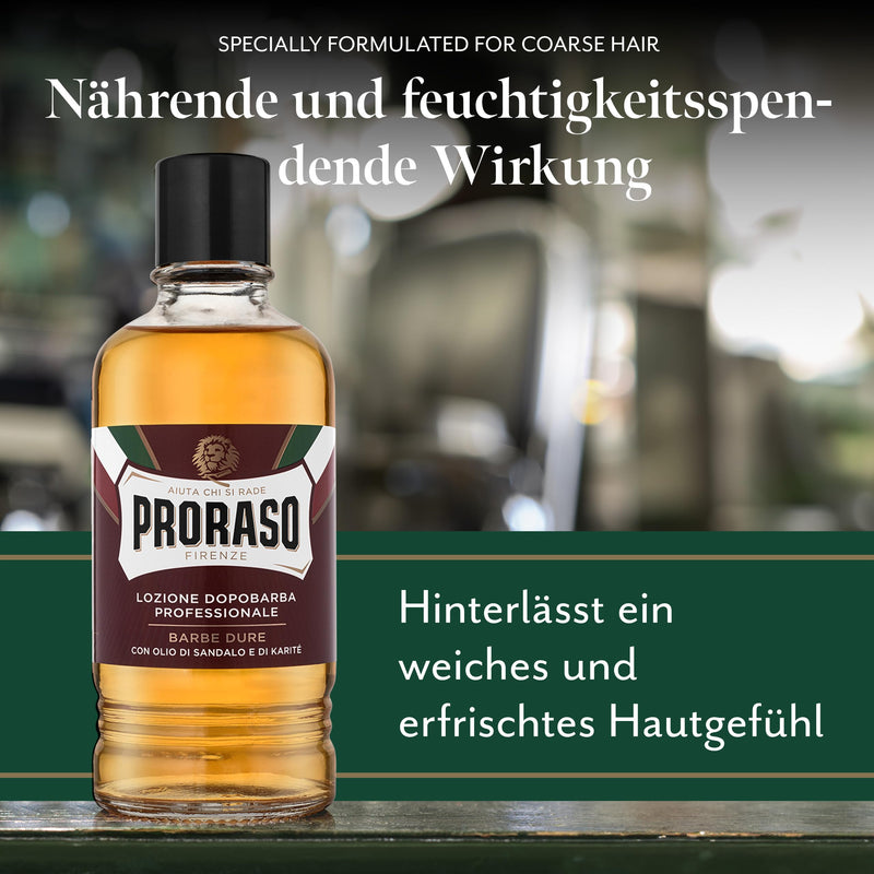Proraso Professional After Shave Lotion Nourishing, 400 ml, aftershave for men with sandalwood & shea oil, helps restore skin comfort, Made in Italy - NewNest Australia