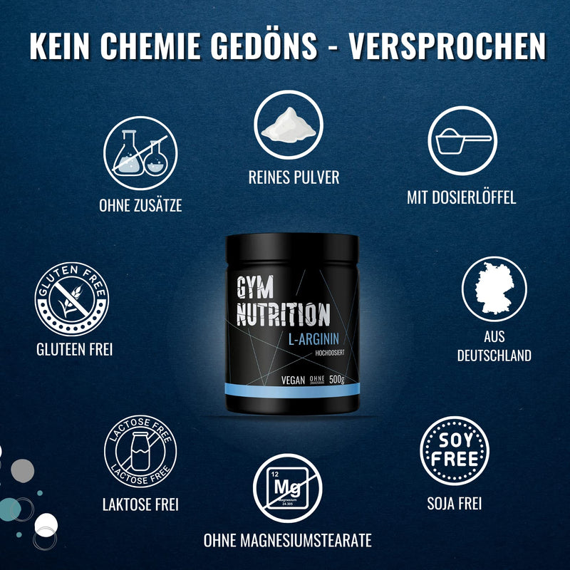 Premium L - Arginine Hcl - High Dose - Optimal Solubility - Pure Powder Without Additives - Vegan - Laboratory Tested - Premium Arginine Amino Acid - Bottled In Germany - NewNest Australia