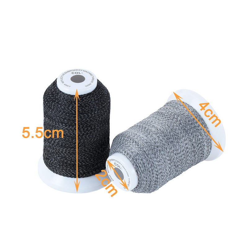 New brothread 4 Spools Reflective Embroidery Machine Thread (3 White +1 Black) 30WT 500M(550Y) Each Spool for Embroidery, Quilting and Sewing - NewNest Australia