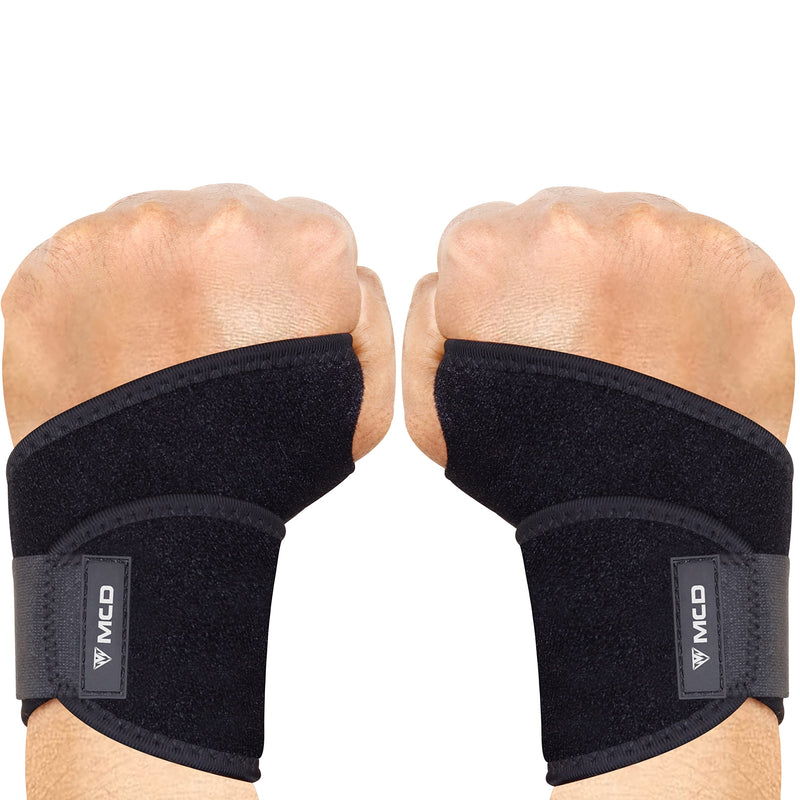 MCD Wrist Supports Pack of 2 Comfortable, Lightweight, Hand & Wrist Braces Adjustable Wrist Compression Support Fit for Both Left & Right Hand Wrist Support for Fitness, Gymnastics & Relief 2 Pack - NewNest Australia