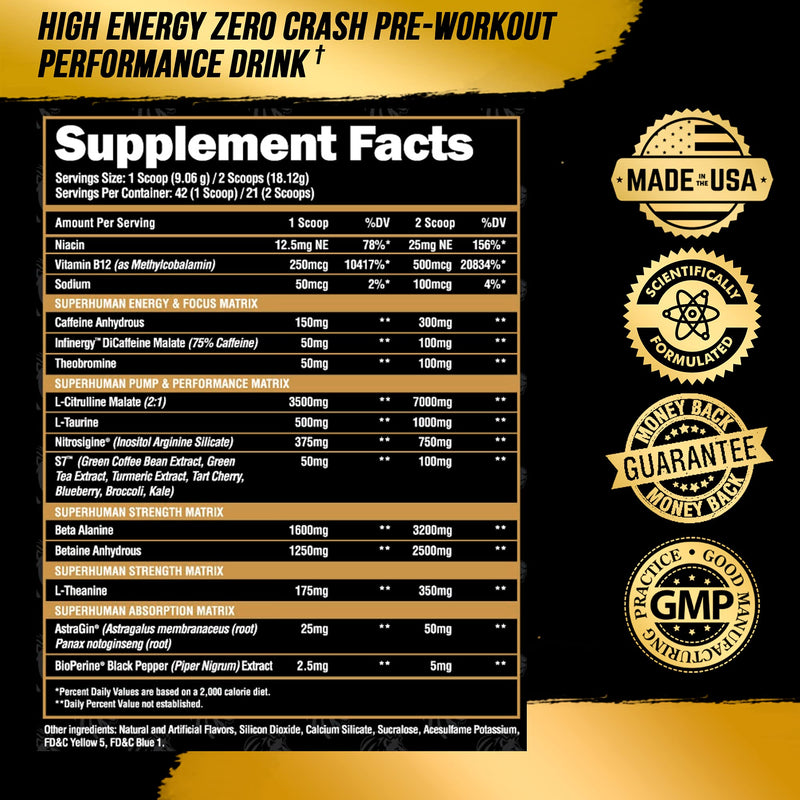 Alpha Lion Pre Workout, Increases Strength & Endurance, Powerful, Clean Energy Without Crash (42 Servings, Hulk Juice) - NewNest Australia