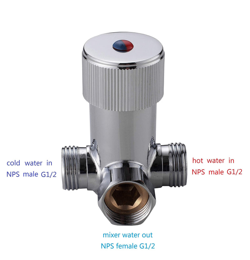 Gangang Symmons Tempcontrol Thermostatic Mixer Valve,Brass Tempered Valve,Inlet NPS G1/2, Outlet NPS G1/2,Solar Energy Valve Faucet Tap with Check Valve (water mixer valve) water mixer valve - NewNest Australia