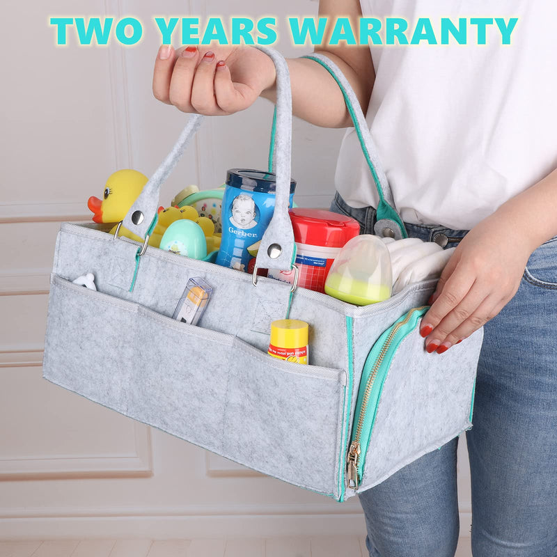 Baby Diaper Caddy Organizer for Boy or Girl Large Nursery Storage Bin Basket Portable Holder Tote Bag for Changing Table and Car Baby Shower Gifts Newborn Essentials Stuff Registry Must Haves Item green - NewNest Australia