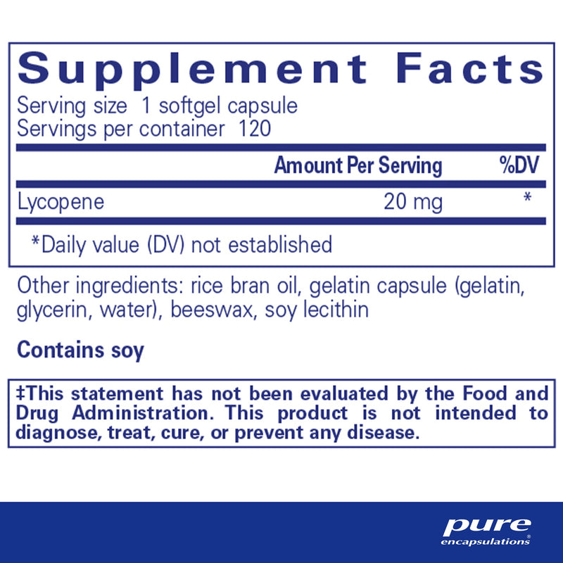 Pure Encapsulations - Lycopene 20 mg - Dietary Supplement for Prostate, Cellular and Macular Support - 60 Softgel Capsules 60 Count (Pack of 1) - NewNest Australia