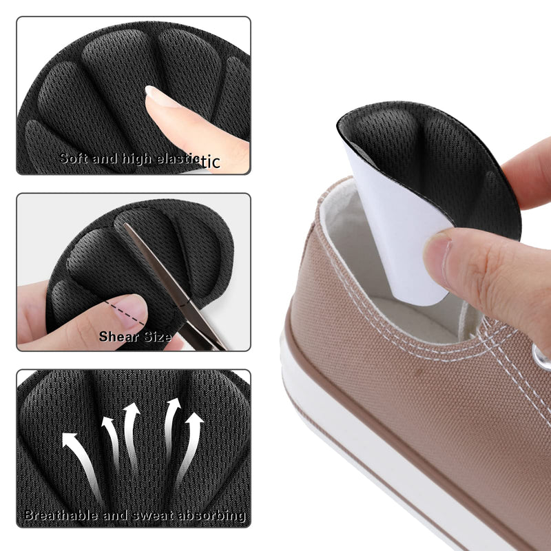 Sibba Feet Heel Grips 3 Pairs Shoes Liners Filler Inserts Protectors Make Fit Tighter Too Big Loose Boots Cushions Pad Insoles Womens Men Health Foot Care Products (Black) 3 Pairs Black - NewNest Australia